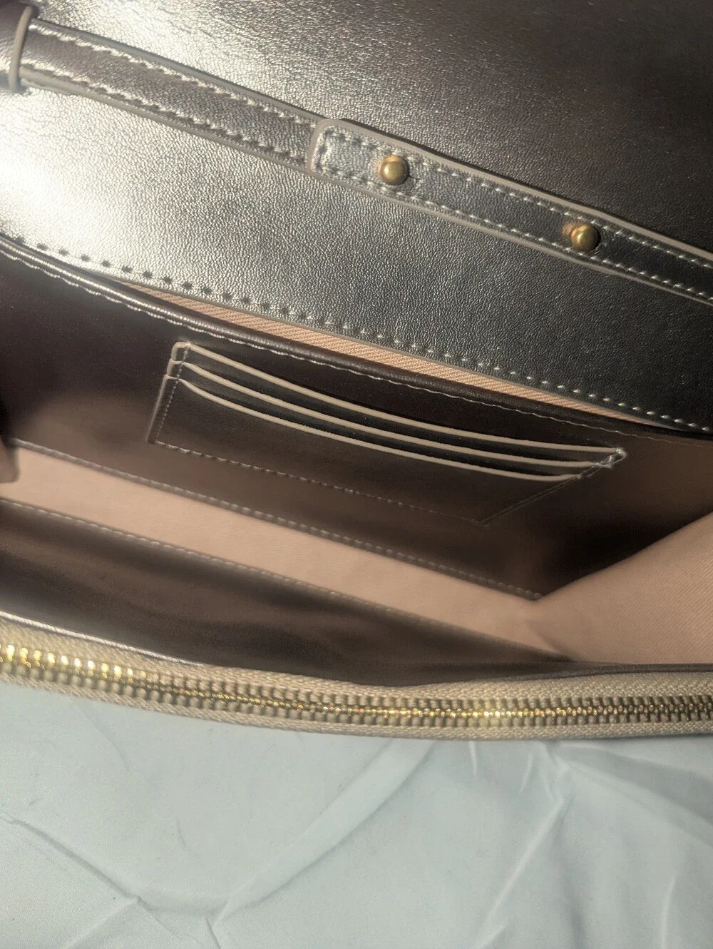 Ted Baker London Kira Rose Metallic Rose Gold Floral-Clasp Chain Clutch